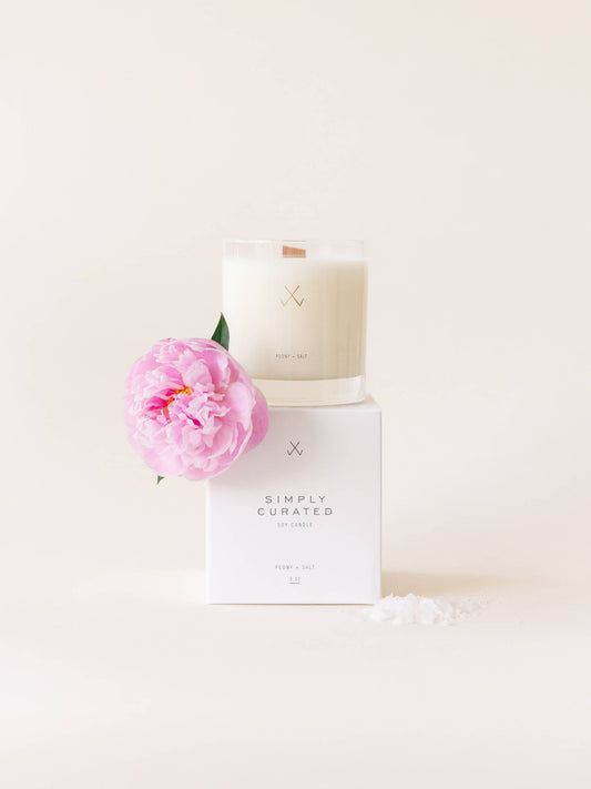 Simply Curated - Peony + Salt - 9 oz Soy Candles