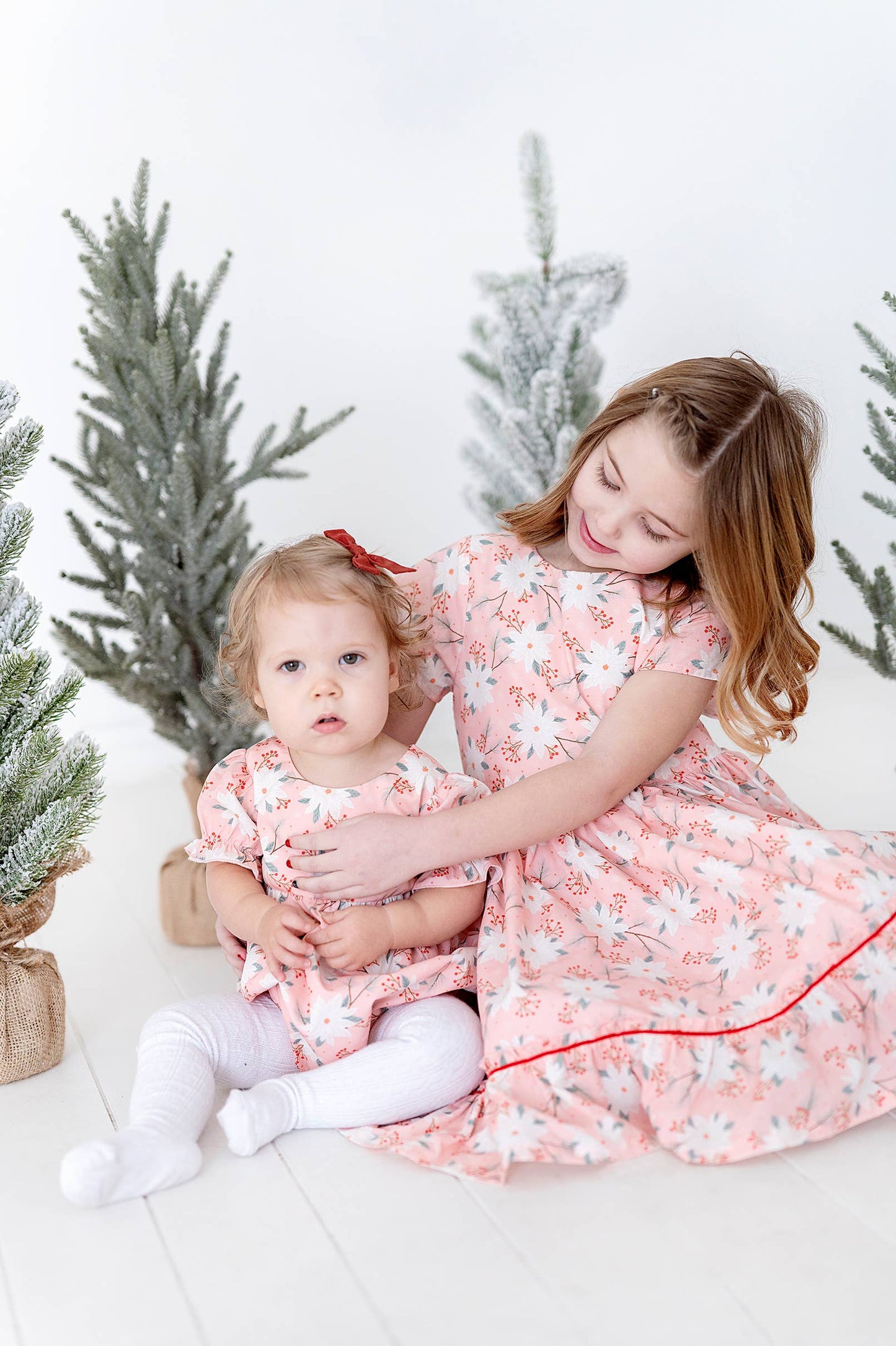 Ollie Jay - Lola Dress in Pink Poinsettia | Poplin Cotton Dress: 2