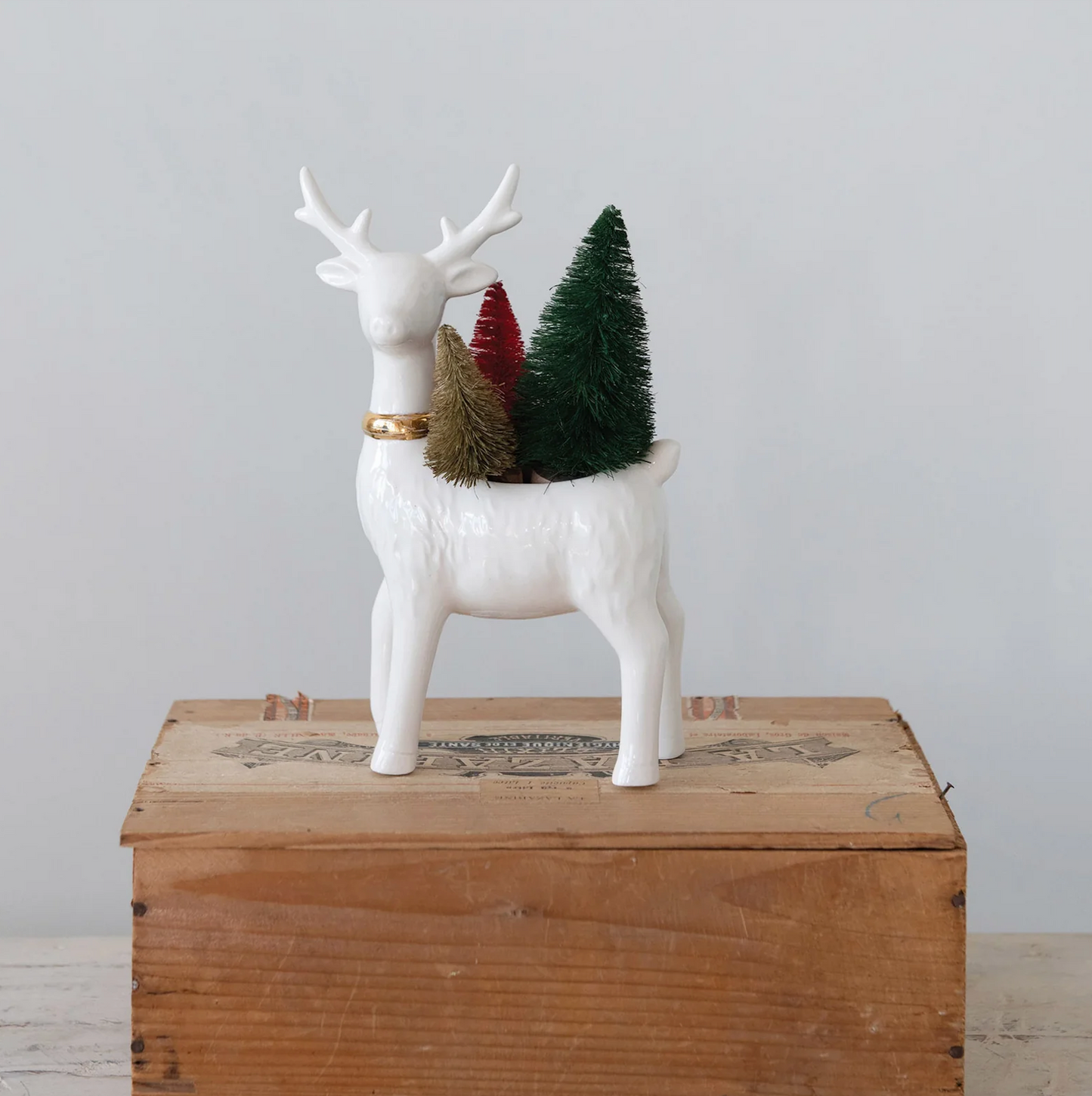 Stoneware Reindeer Planter