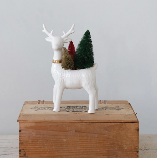 Stoneware Reindeer Planter