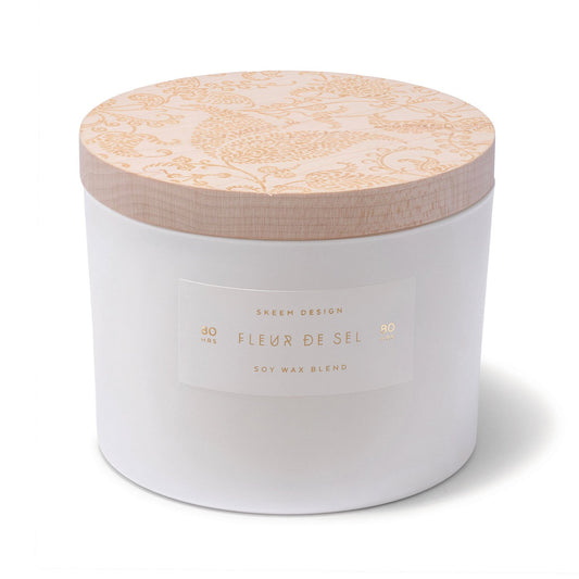 Fleur de Sel Print Block Triple Wick Candle