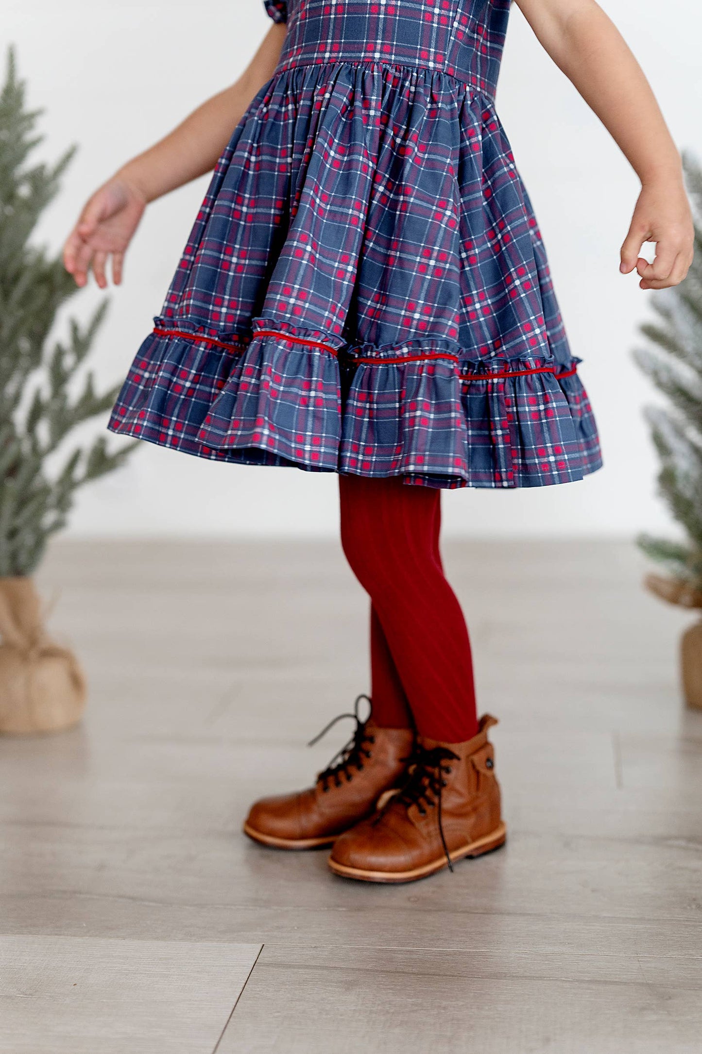 Ollie Jay - Aura Dress in Holiday Plaid | Poplin Cotton Dress: 8