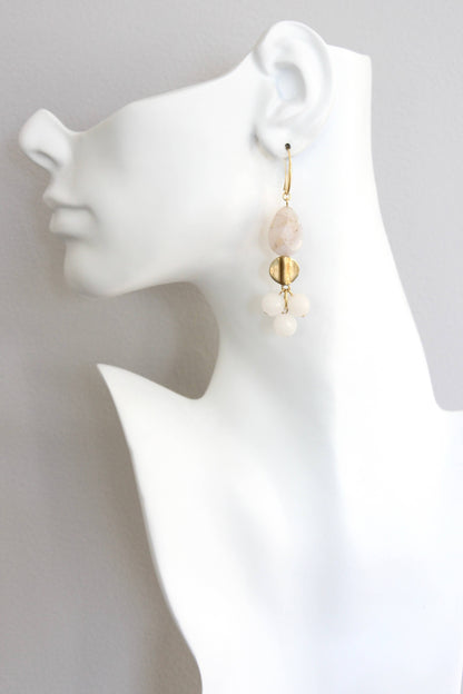 David Aubrey Jewelry - ISLE38 White agate cluster earrings