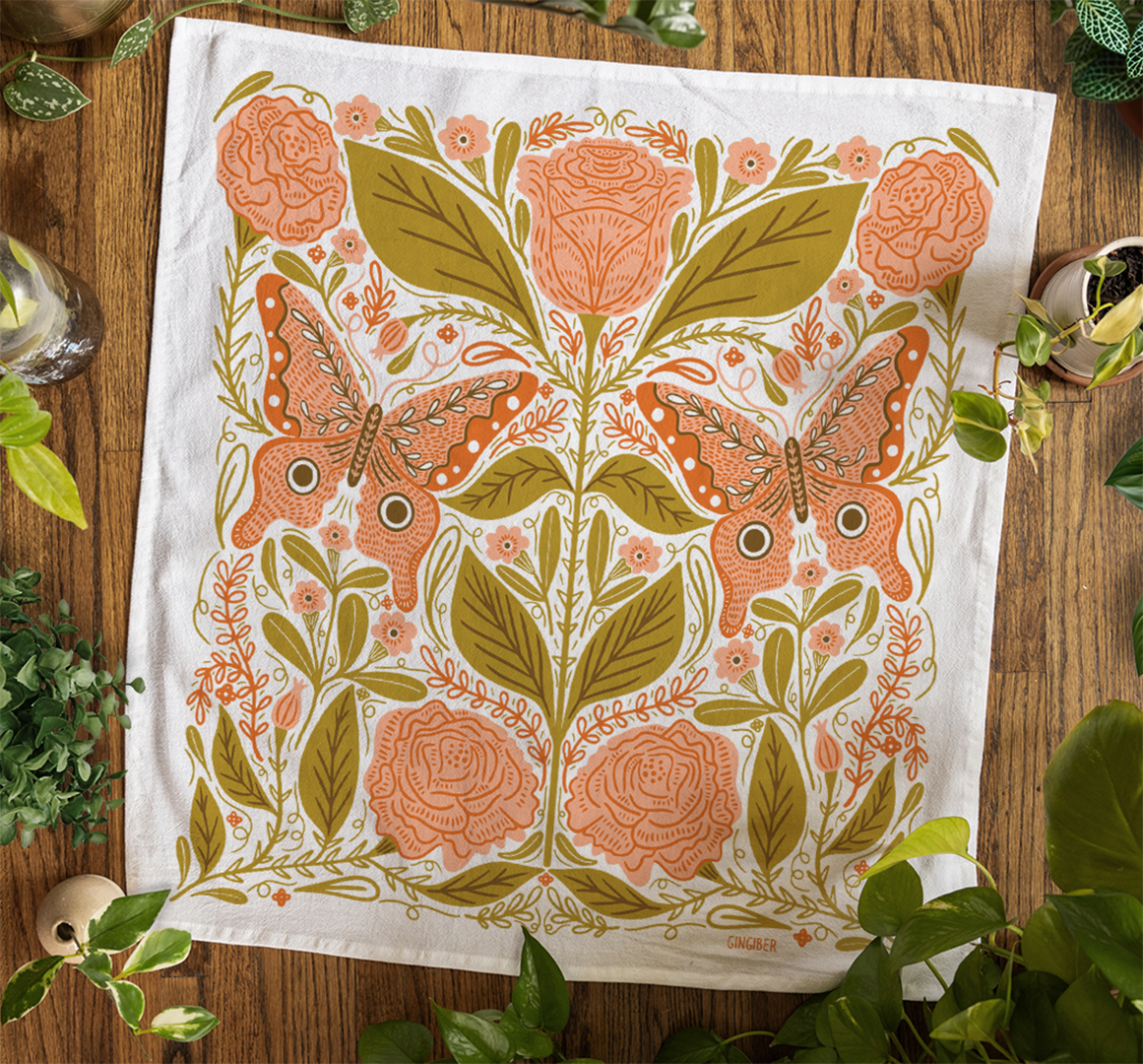 Gingiber - Vintage Butterfly Tea Towel