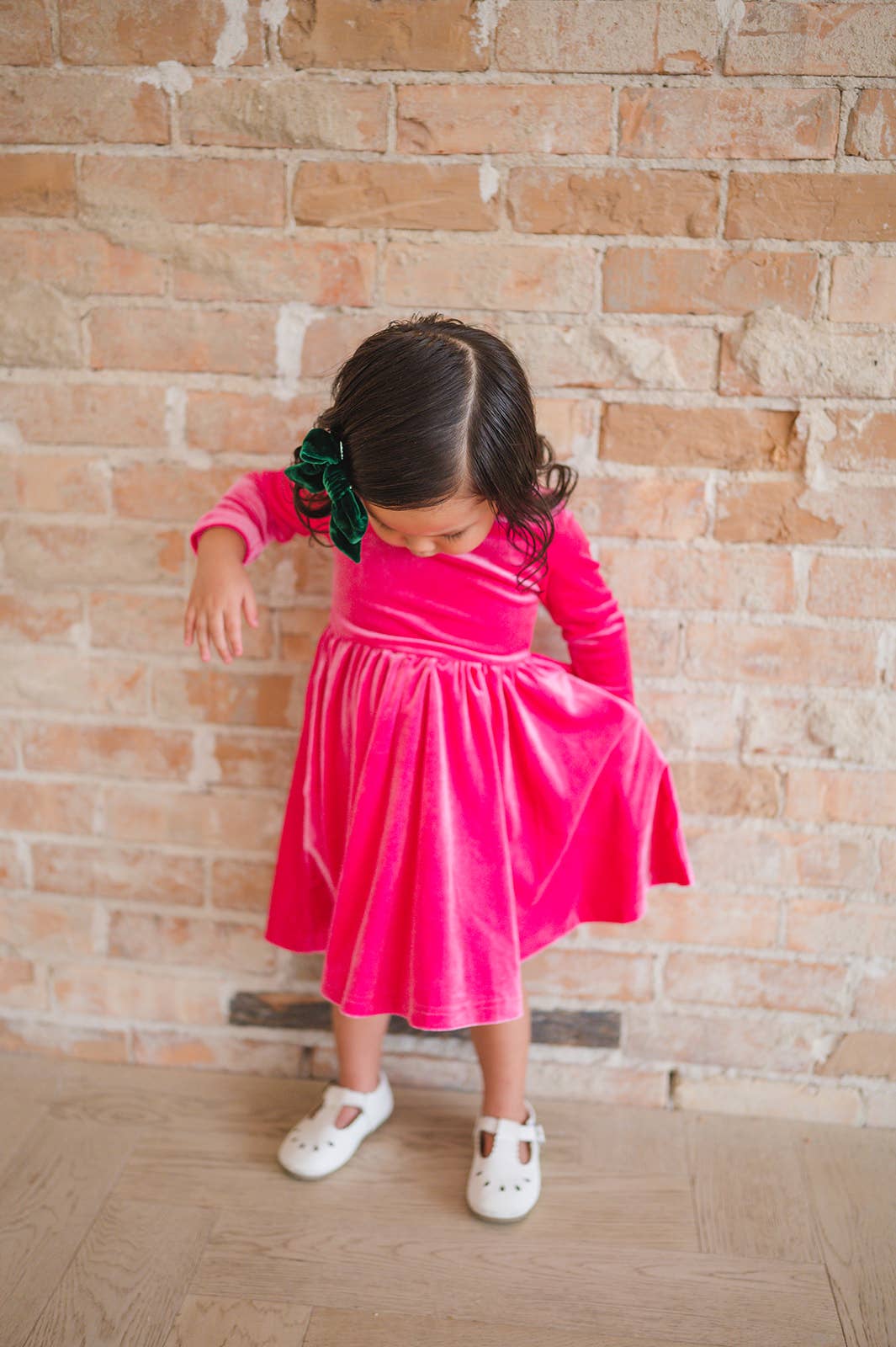 Ollie Jay - Gwendolyn Dress in Hot Pink Velvet: 18/24m