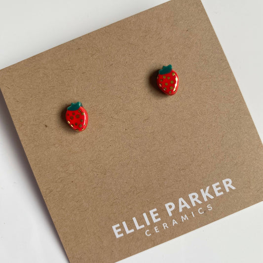 Ellie Parker Ceramics - Strawberry Ceramic Clay Stud Earrings