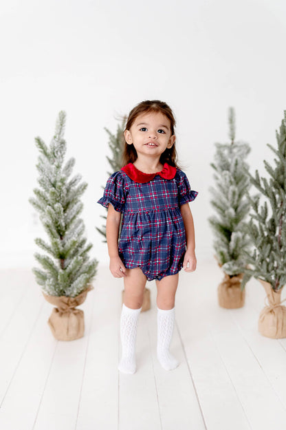 Ollie Jay - Quinn Collared Bubble in Holiday Plaid | Poplin Cotton: 2