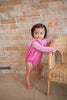 Ollie Jay - Leah Romper in Baby Pink Velvet | Baby Bubble: 6/12m