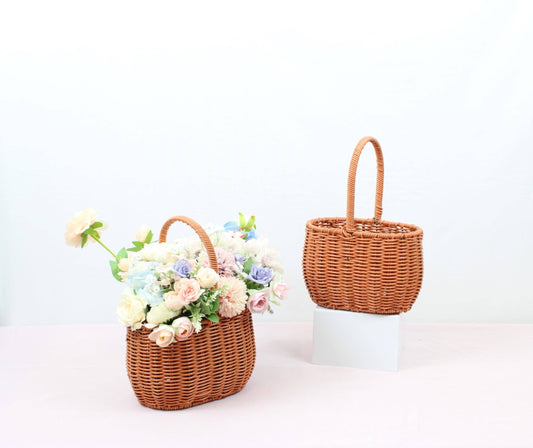 Elegant Design Supply - Cute Small Flower Straw basket