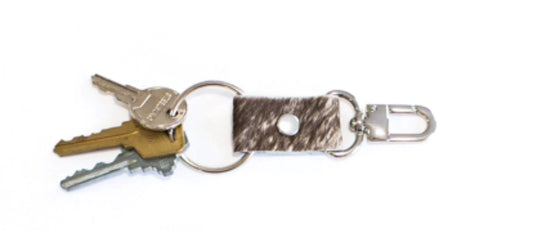 Beaudin Wholesale - Key Chain | Leather & Hair on Hide Brindle