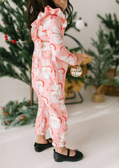 Ollie Jay - Mabel Romper in Santa Cocoa | Baby Christmas Clothing: 3/6m