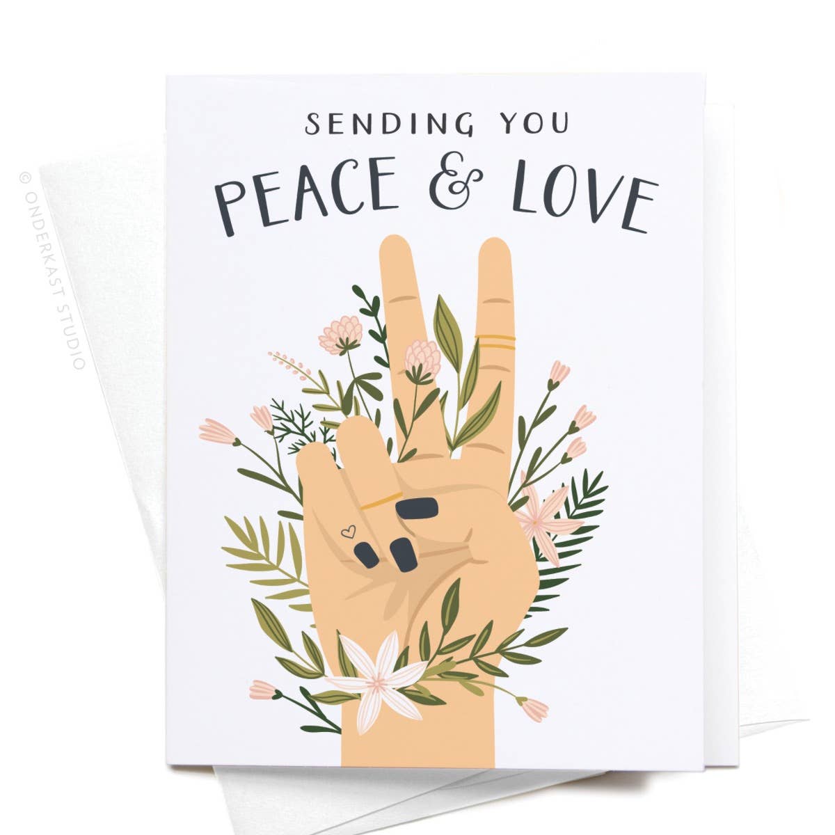 Onderkast Studio - Sending You Peace & Love Greeting Card: Light