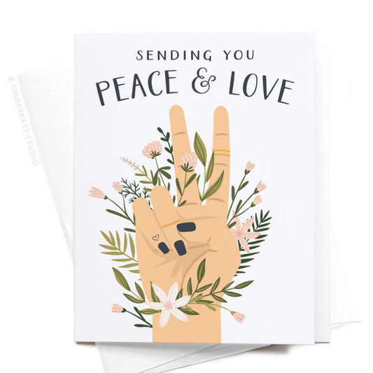 Onderkast Studio - Sending You Peace & Love Greeting Card: Light