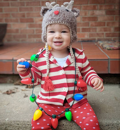 Huggalugs - Rudolph Reindeer Beanie Hat Baby & Kids: M (6-24 Months)