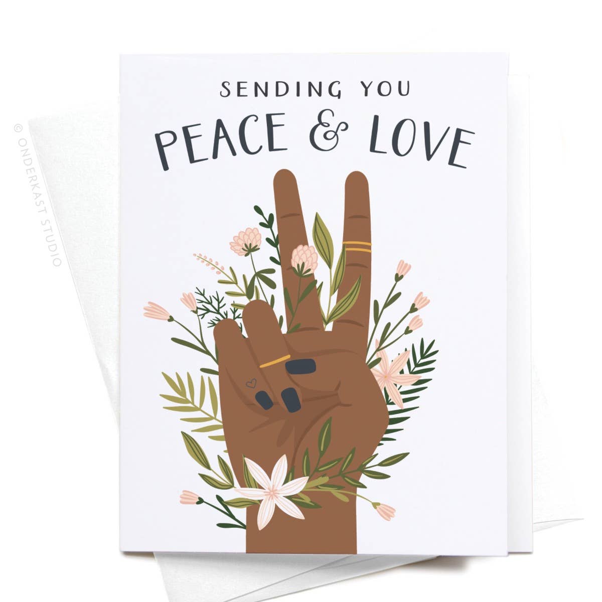 Onderkast Studio - Sending You Peace & Love Greeting Card: Light