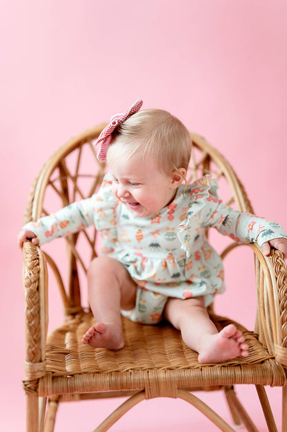 Ollie Jay - Leah Romper in Ornament | Baby Bubble: 0/3m