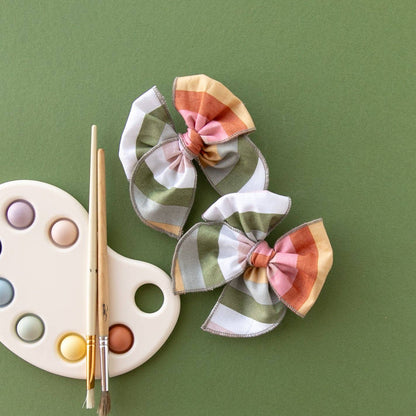Modern Piggy - Paint The Rainbow | Pigtail Set - Petite Party Bow