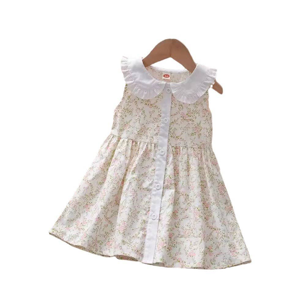MyKids-USA® - Summer Floral Print Princess Dress: Pink / (2-3Y)