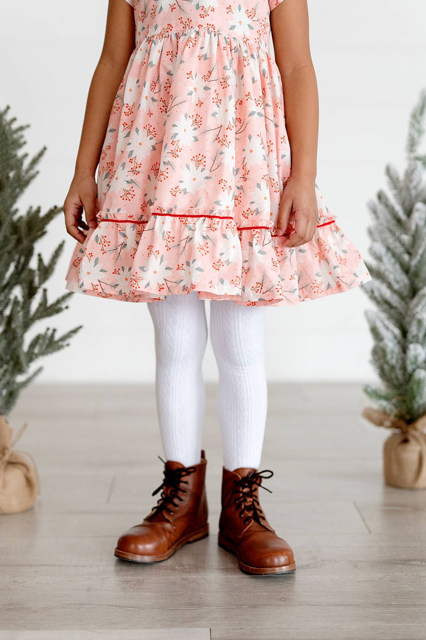 Ollie Jay - Lola Dress in Pink Poinsettia | Poplin Cotton Dress: 8