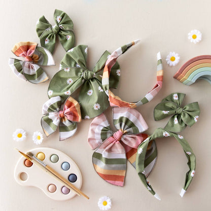 Modern Piggy - Paint The Rainbow | Pigtail Set - Petite Party Bow