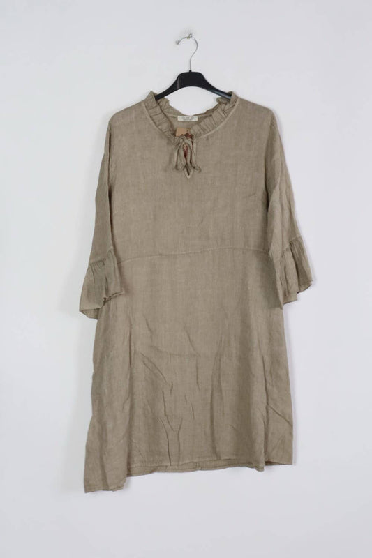 LÉA & LUC - Short linen dress, Taupe