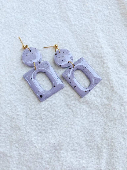 Whiskey + Wine - Speckled Veda Earrings: Speckled Cream