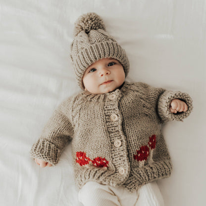 Huggalugs - Mushroom Pebble Cardigan Sweater Baby & Toddler: 6-12 months