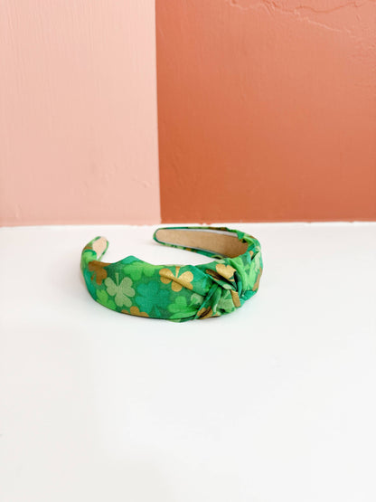 Little Sunshines Bow & Co - St Patricks Day Topknot Headbands : Metallic Clover
