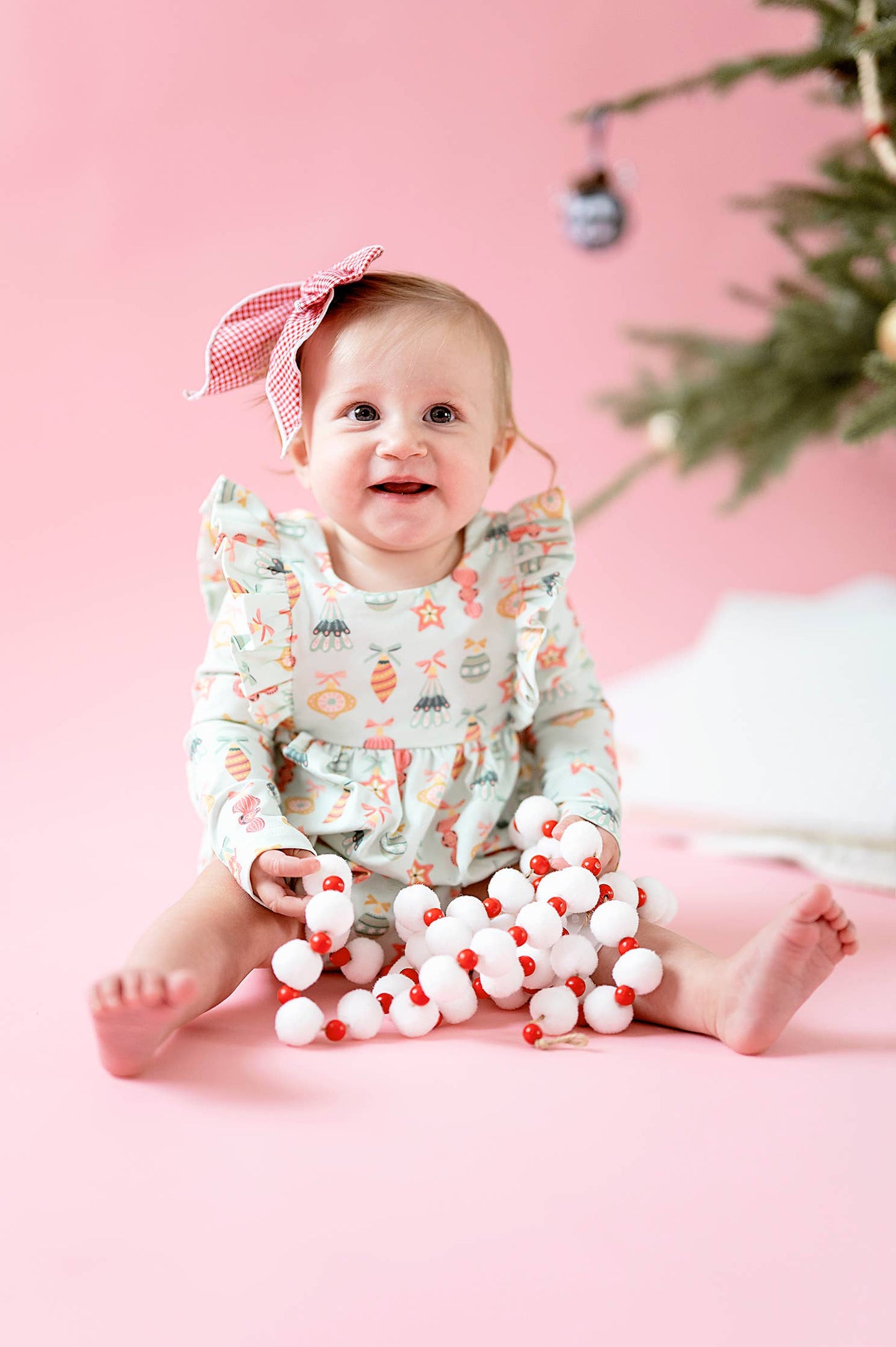 Ollie Jay - Leah Romper in Ornament | Baby Bubble: 0/3m