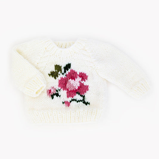 Huggalugs - Rose Crew Neck Sweater for Baby & Toddler: 0-6 months