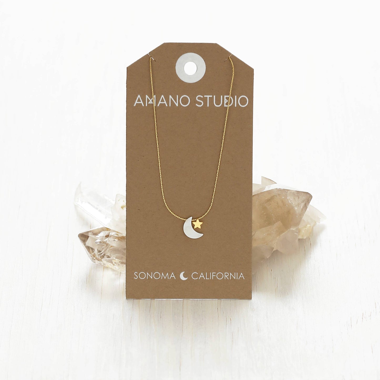 Amano Studio - Mother of Pearl Moon + Star Necklace