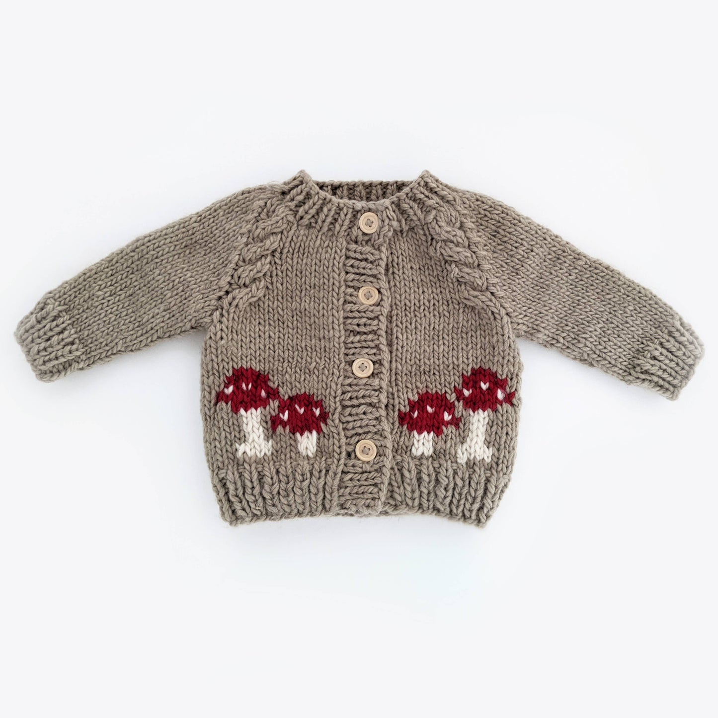 Huggalugs - Mushroom Pebble Cardigan Sweater Baby & Toddler: 6-12 months