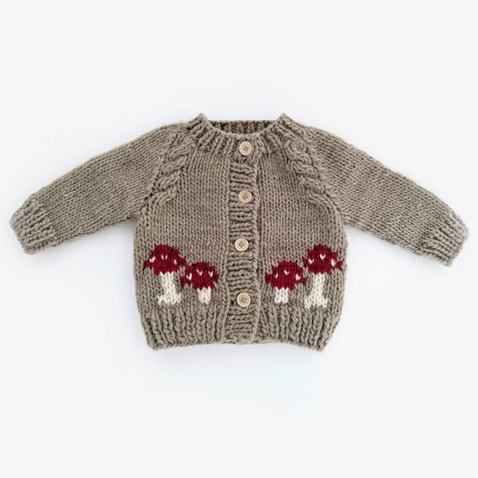 Huggalugs - Mushroom Pebble Cardigan Sweater Baby & Toddler: 12-18 months