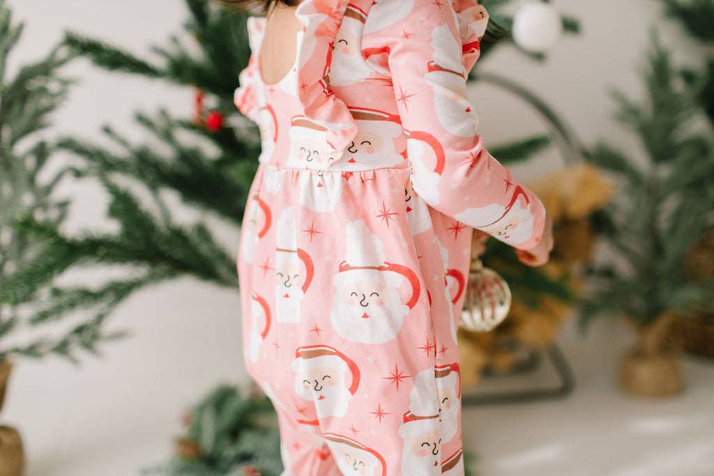 Ollie Jay - Mabel Romper in Santa Cocoa | Baby Christmas Clothing: 3/6m
