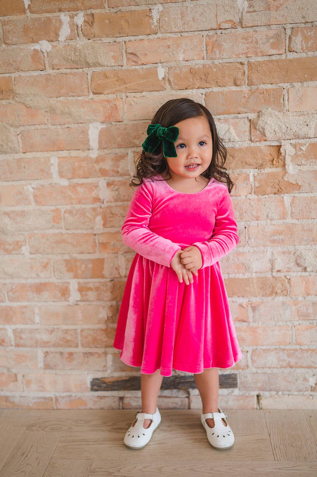 Ollie Jay - Gwendolyn Dress in Hot Pink Velvet: 18/24m