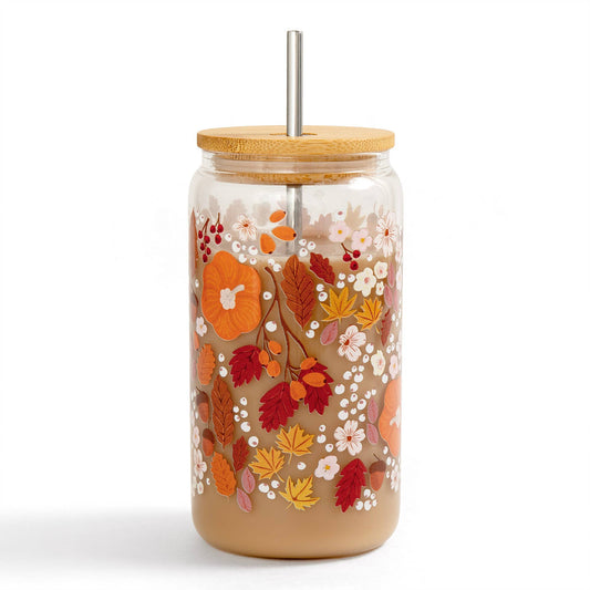 Paper Farm Press - Pumpkin Patch Glass Can