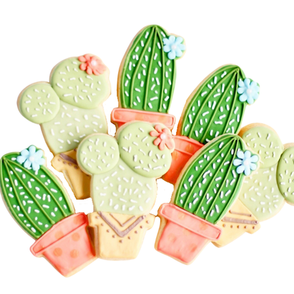 Sweet Sanctions LLC - Potted Cactus Cookie Set: Long