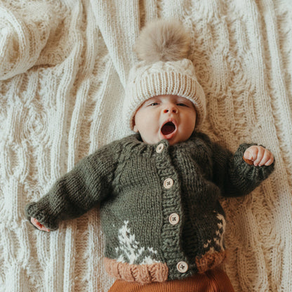 Huggalugs - Forest Loden Cardigan Sweater Baby & Toddler: 6-12 months