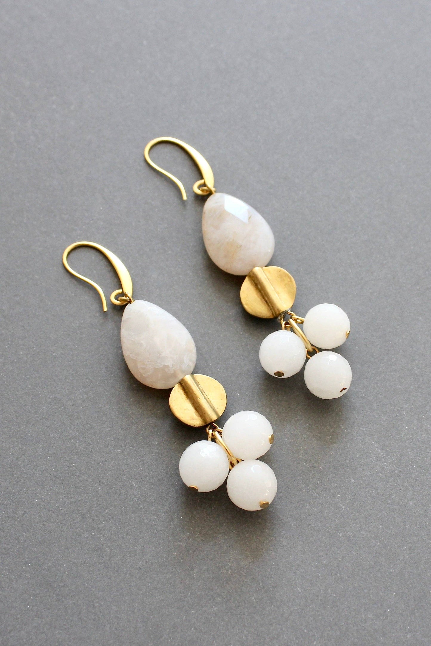 David Aubrey Jewelry - ISLE38 White agate cluster earrings