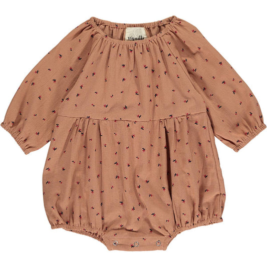 Vignette - Daisy bubble in pumpkin and berry floral: 9-12m
