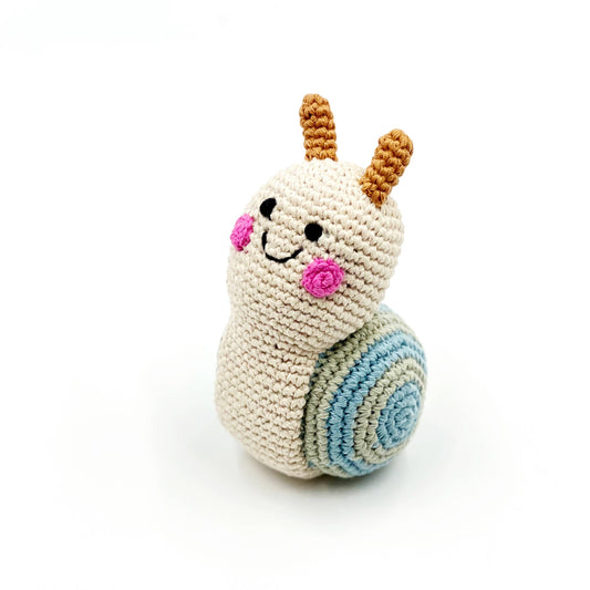 Pebble - Garden Bug Plush Snail Rattle – A Slow & Sweet Companion! : Natural