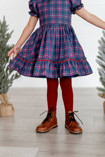 Ollie Jay - Aura Dress in Holiday Plaid | Poplin Cotton Dress: 8