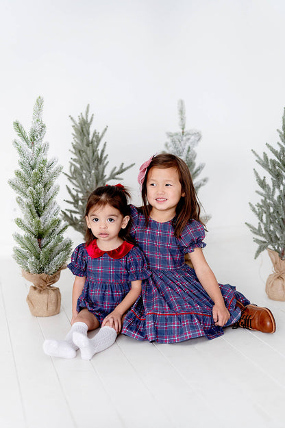 Ollie Jay - Quinn Collared Bubble in Holiday Plaid | Poplin Cotton: 2