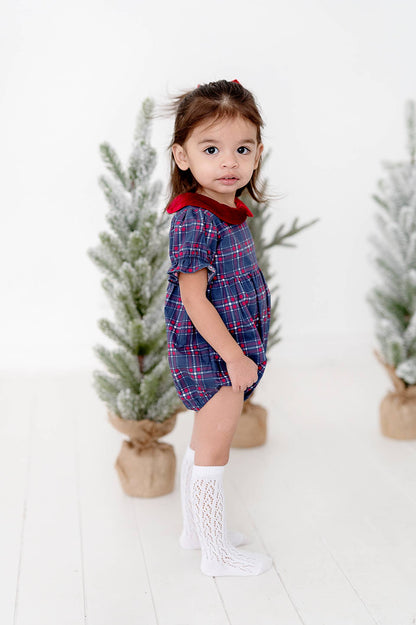 Ollie Jay - Quinn Collared Bubble in Holiday Plaid | Poplin Cotton: 2