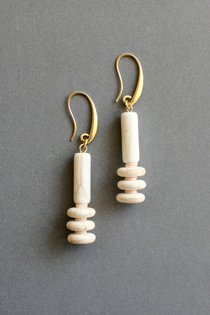 David Aubrey Jewelry - ISLE11 White geometric earrings