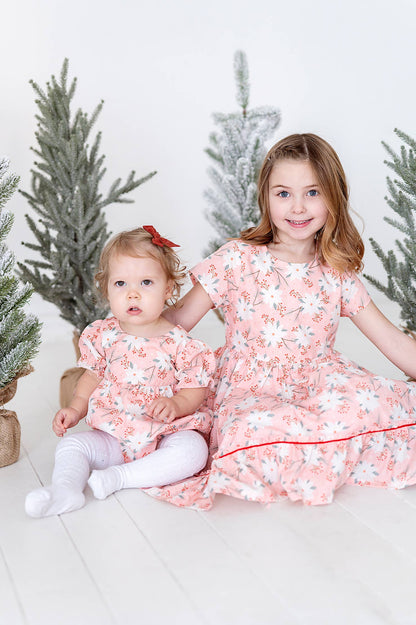 Ollie Jay - Lola Dress in Pink Poinsettia | Poplin Cotton Dress: 8