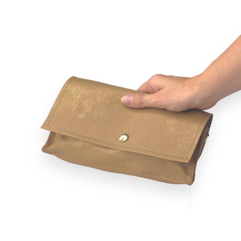 Beaudin Wholesale - Madison Shoulder Bag In Bronze Leather: Stone