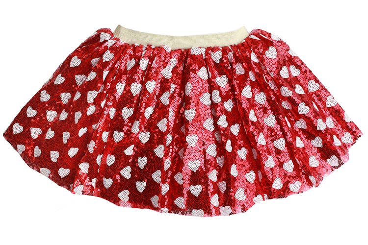 Sparkle Sisters by Couture Clips - Red Sparkle Heart Tutu: 1-2 year