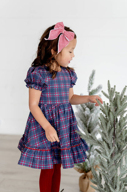 Ollie Jay - Aura Dress in Holiday Plaid | Poplin Cotton Dress: 8