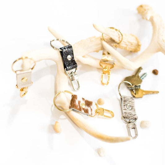 Beaudin Wholesale - Key Chain In Leather, Hair on Hide: Mocha